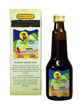 Ayur Oil 24 - tělový olej Mahasiddhartha 220 ml (K 013), "svalové napětí / vitální pokožka"